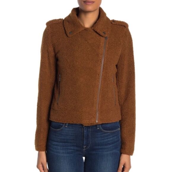 Max Studio Faux Shearling Zip Moto Jacket - Picture 12 of 12